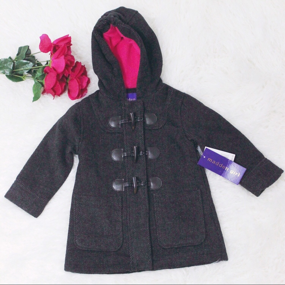 NWT Madden Girl Faux Wool Textured Zipper Coat - Picture 2 of 7